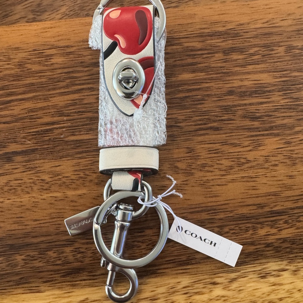 Coach Trigger Snap Bag Charm With Cherry Print - Picture 4 of 10
